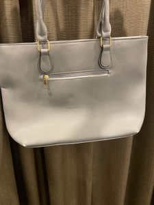 Stylish Gray Faux Snakeskin Tote Bag