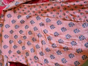 Global Desi Peach Floral Printed Kurta🧡