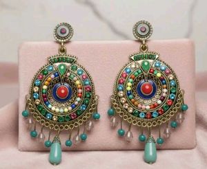 Bohemian Beaded Statement Earrings