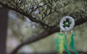 Bohemian Dreamcatcher keyring with Feathers