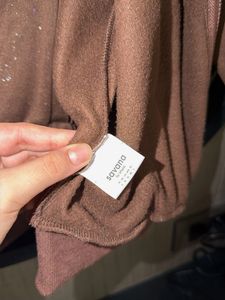 Sparkle Brown Zip-Up Hoodie