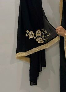 Elegant Black Abaya with Gold Embroidery