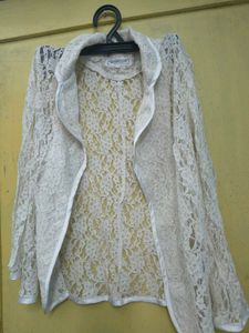 Elegant White Lace Blazer