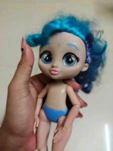 Unique Blue-Haired Doll with Articulated Limbs