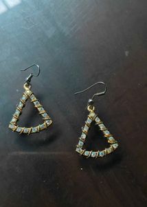 Sparkling Triangle Dangle Earrings