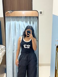 Black Graphic Tank Top