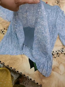 Beautiful Blue Crush Fabric Crop Top In Xl Size
