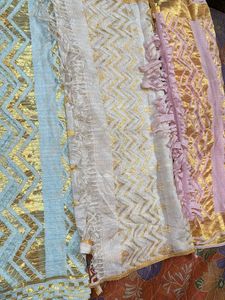 Elegant Dupattas with Gold Print …. COMBO OF 3 🗯️