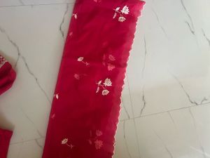 Vibrant Red Embroidered Kurta Set