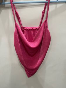 Pink Cowl Neck Top