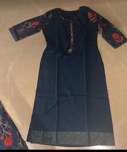 Elegant Navy Blue Floral Kurta Set