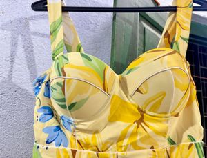 Vibrant Floral Print Swimsuit New Condition