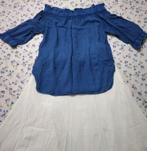 COMBO, Long Skirt With Offshoulder Top