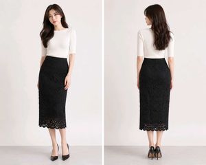 Elegant Black Pencil Skirt with Slit