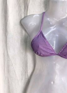 Ribbed Purple Bikini Top