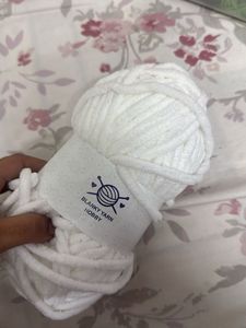 White Plush Yarn for Crafts