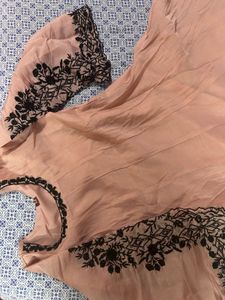 Elegant Peach Embroidered Kurta Set