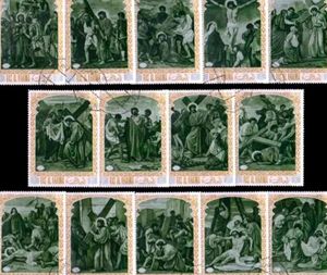 14 Vintage Religious Stamp Collection