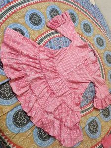zudio branded Pink Printed Cotton Kurta