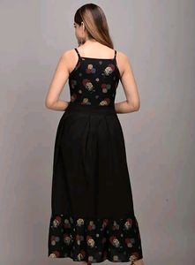 Black Long Sleeveless Ethnic Wear