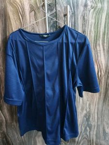 Navy Blue Casual Tunic Top