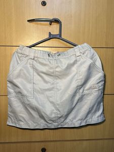 Casual Beige Cargo Skirt