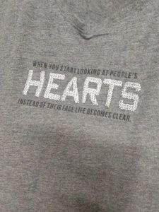 Grey V-Neck Graphic T-Shirt