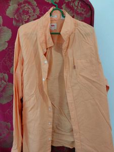 LEVIS Men's Orange Levi's Button-Up Shirt XL