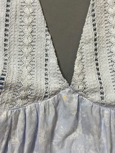 Blue Halter Neck Tiered Dress