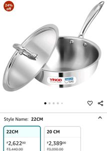 Vinod Stainless Steel Frypan 22cm