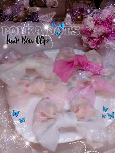 Polka Dot Hair Bow Clips - (Set of 5 piar)