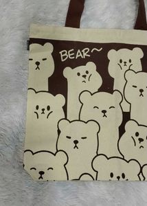 Cute Bear Print Tote Bag