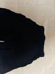 Comfortable Solid Navy Black Wide-Leg Palazzo / Ca