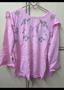 Charming Embroidered Peplum Top