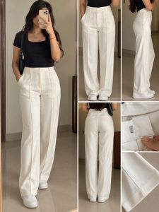 Chic White Wide-Leg Trousers