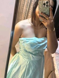 Beautiful Light Blue Strapless Gown