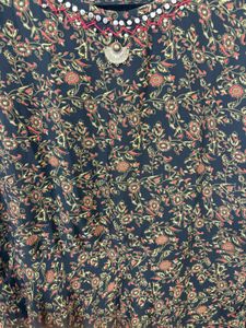 Elegant Black Floral Kurta Set