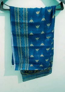 Elegant Green &amp; Blue Printed Kurta Set with Dupatt