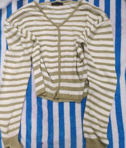 Y2K Striped Cardigan