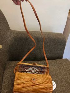 Woven Rattan Clutch Bag