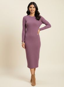 Purple Long Sleeve Dress