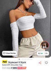 White Ruched Crop Top🎀