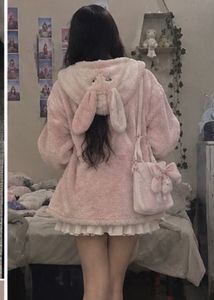 Cute Pink Bunny Fleece Jacket