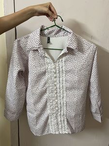 Chic White & Black Floral Print Top