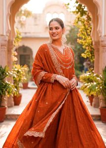 Elegant Embroidered Anarkali Suit