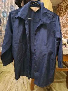 Classic Navy Blue Button-Up Shirt