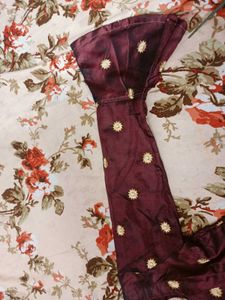 Maroon Polka Dot Anarkali Dress