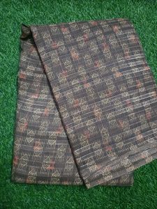 Brown Printed soft cotton saree