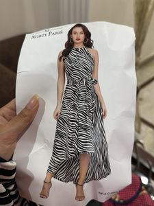 Zebra Print Halter Neck Maxi Dress Brand New