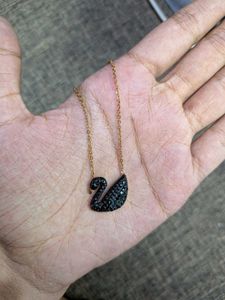 Viral Sparkling Black Swan Necklace